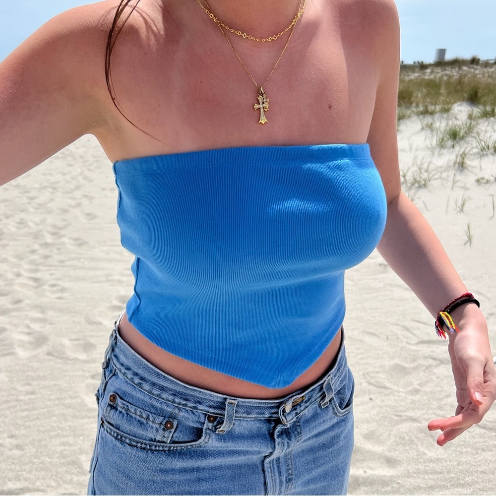 NWT Signature 8 Blue Tube Top